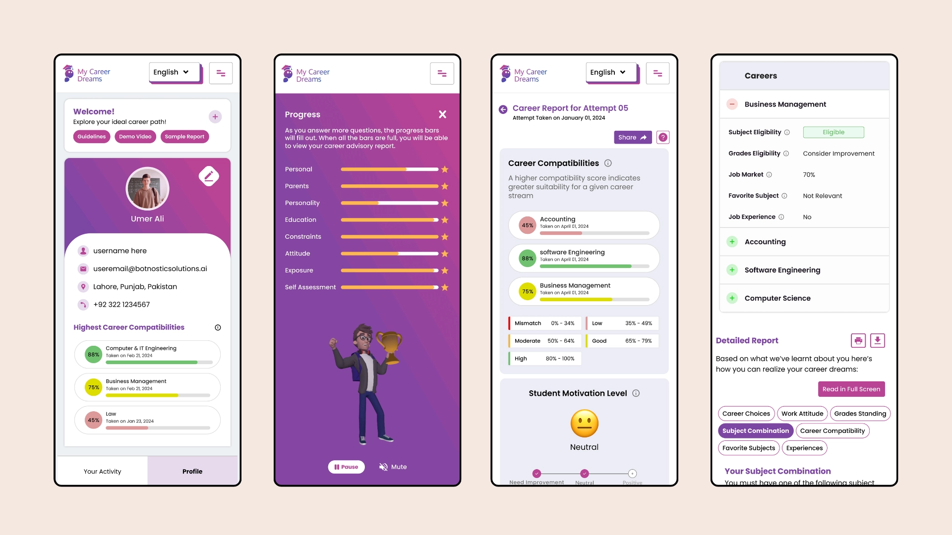 Simplifying AI-driven career guidance for 1M+ students through an intuitive responsive product experience